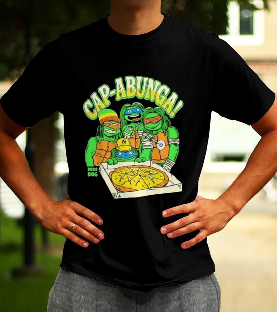 Teenage Mutant Ninja Turtles Cap Abunga Pizza Party Boss Dog T-Shirt