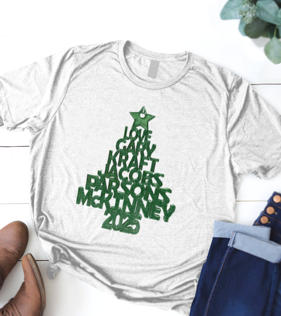 2025 Love Gary Kraft Jacobs Parsons McKinney Christmas Tree T-Shirt