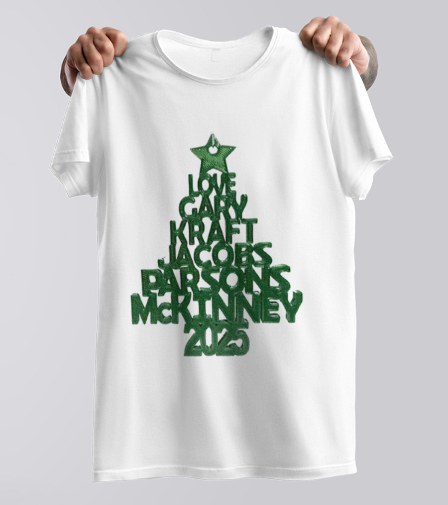 2025 Love Gary Kraft Jacobs Parsons McKinney Christmas Tree T-Shirt