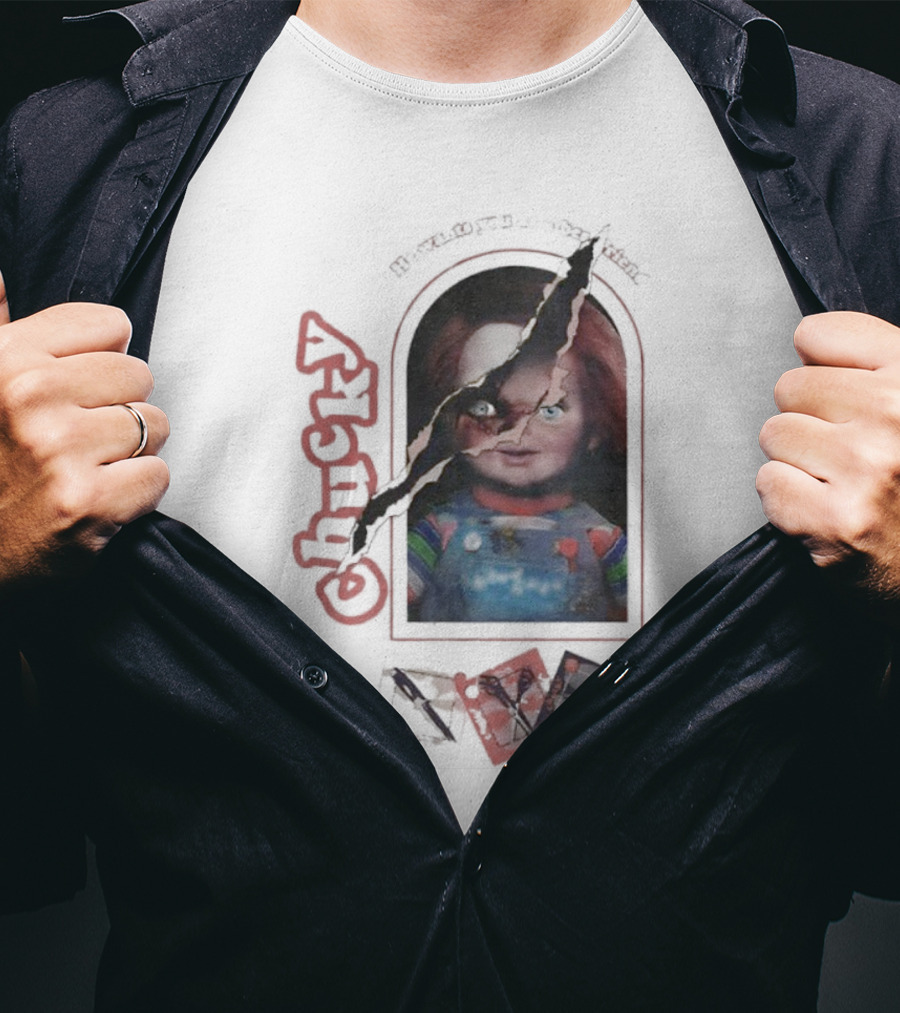 Chucky Let's Be Friends He Wants You As A Bestfriend Creepy Doll Horror T-Shirt
