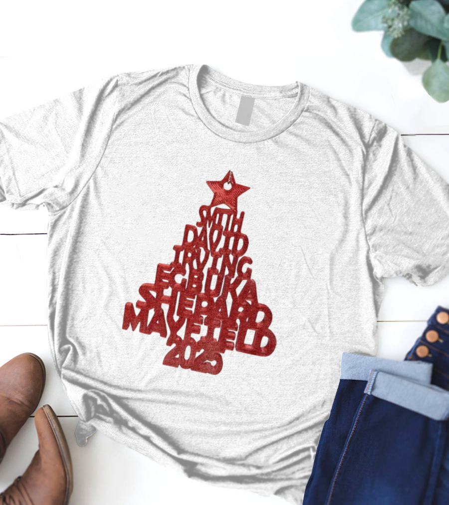 2025 Smith David Irving Egbuka Shepard Mayfield Christmas Tree T-Shirt