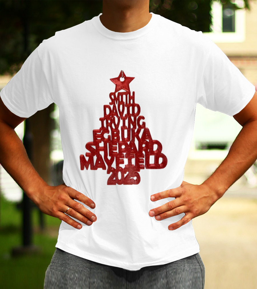 2025 Smith David Irving Egbuka Shepard Mayfield Christmas Tree T-Shirt