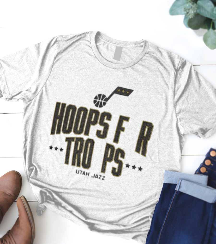 Utah Jazz NBA Basketball Hoops For Troops T-Shirt