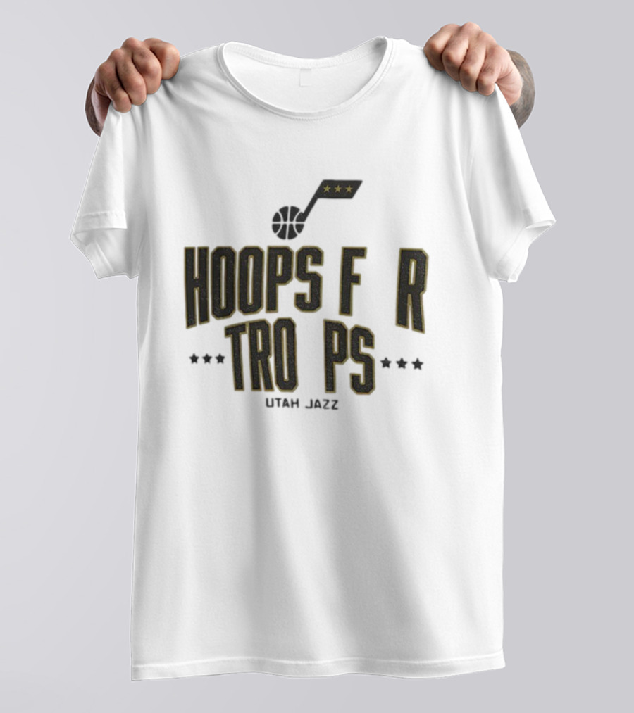 Utah Jazz NBA Basketball Hoops For Troops T-Shirt