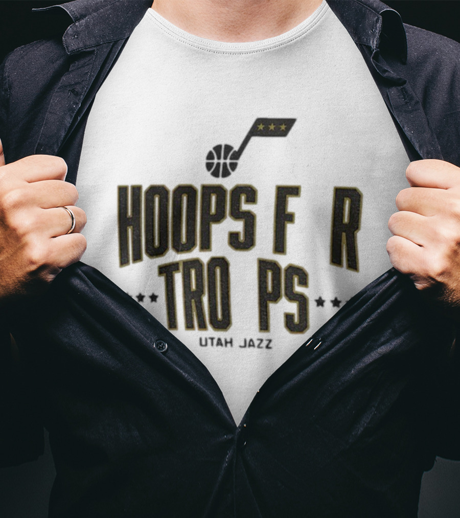 Utah Jazz NBA Basketball Hoops For Troops T-Shirt