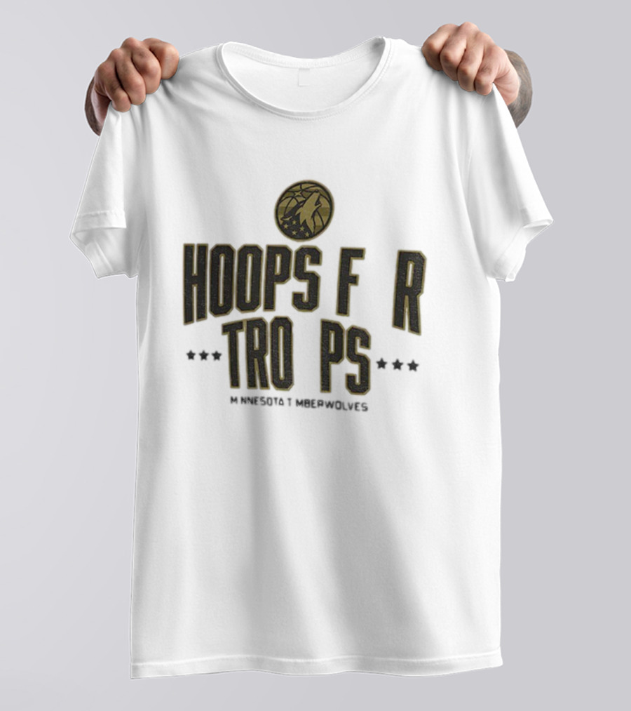 Minnesota Timberwolves Hoops For Troops NBA Basketball Support T-Shirt