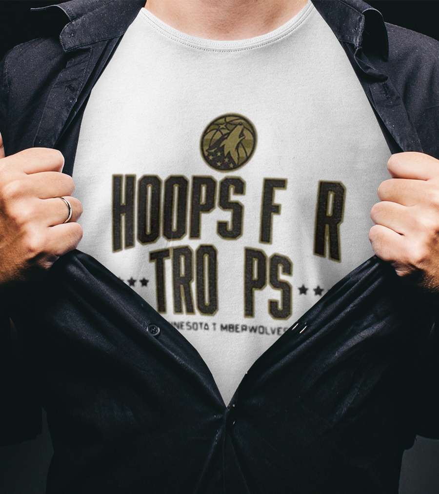 Minnesota Timberwolves Hoops For Troops NBA Basketball Support T-Shirt