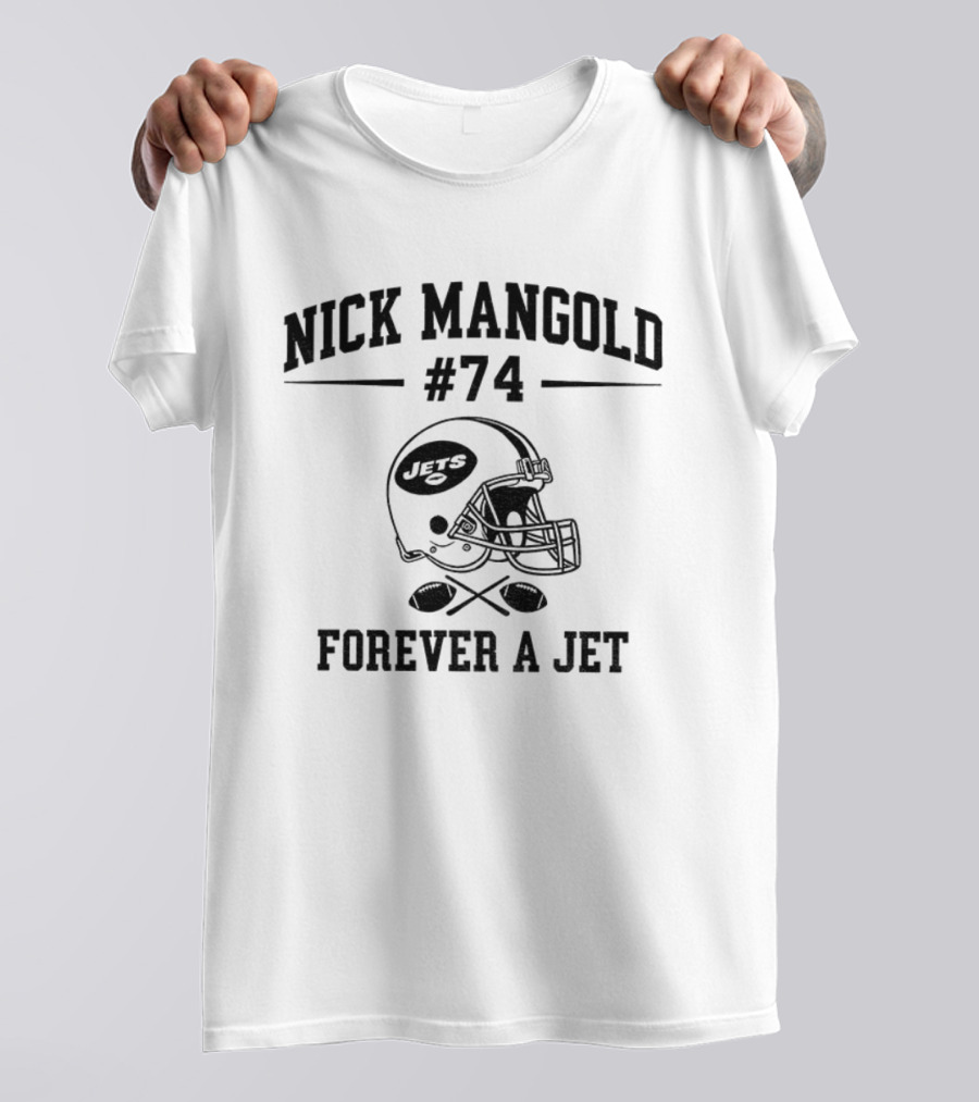 Nick Mangold 74 Forever A Jet New York Jets Helmet T-Shirt