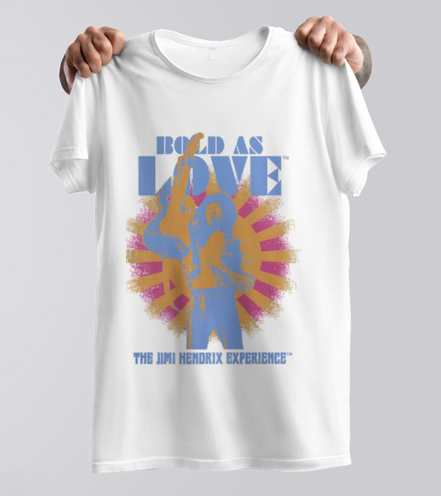 Bold As Love The Jimi Hendrix Experience Psychedelic Sunburst Guitar Art T-Shirt