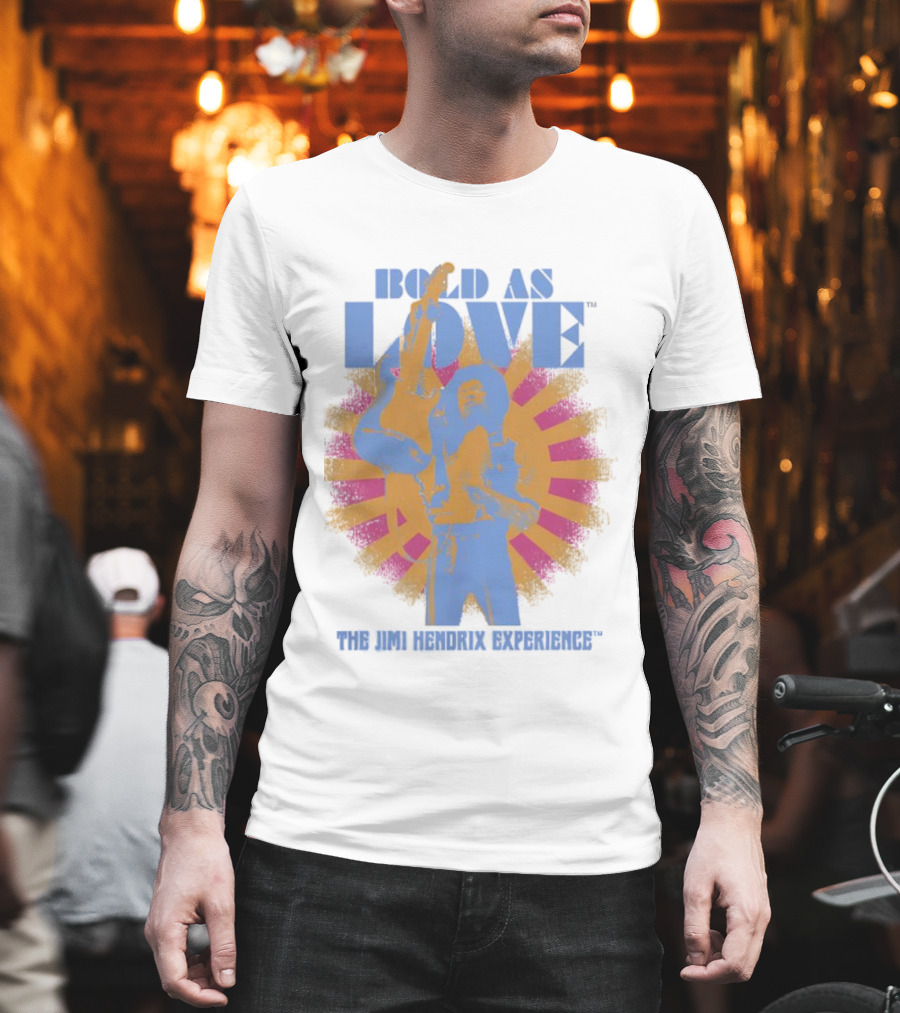 Bold As Love The Jimi Hendrix Experience Psychedelic Sunburst Guitar Art T-Shirt