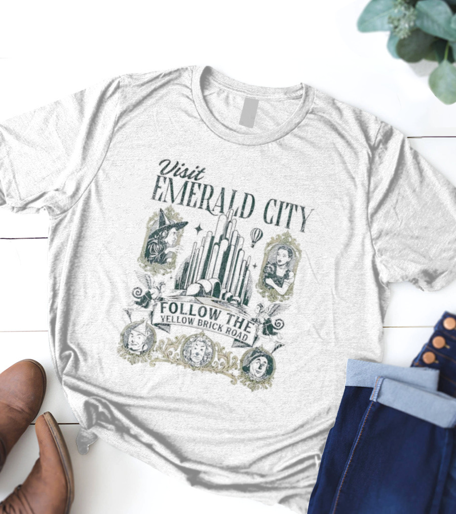 Visit Emerald City Follow The Yellow Brick Road Wizard Of Oz T-Shirt