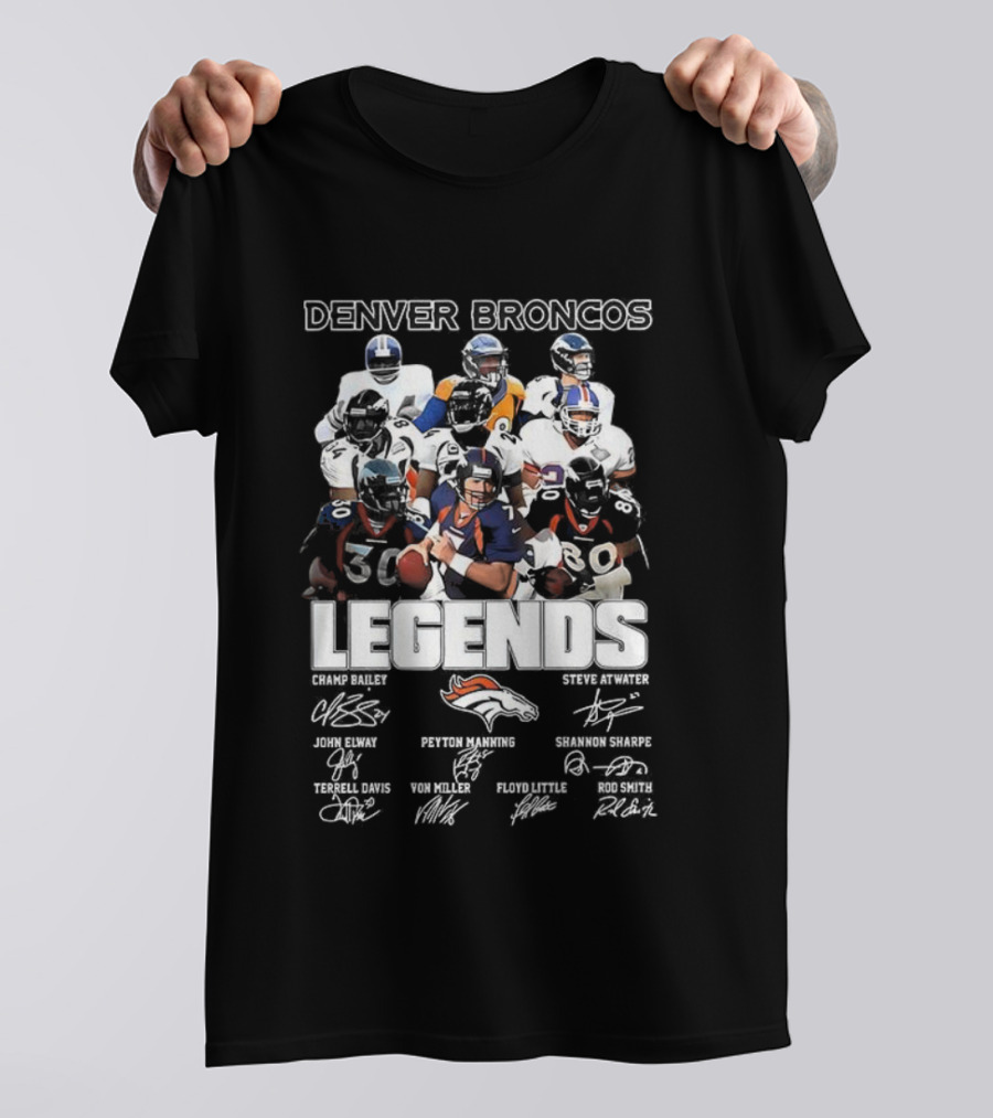 Denver Broncos Legends Signatures And Iconic Players T-Shirt