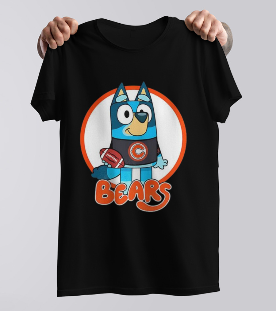 Bluey Bears Football Cartoon Character With C Logo T-Shirt