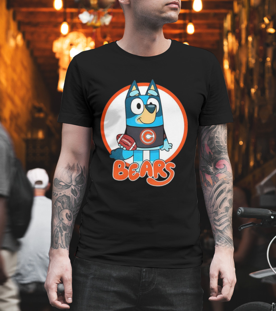 Bluey Bears Football Cartoon Character With C Logo T-Shirt