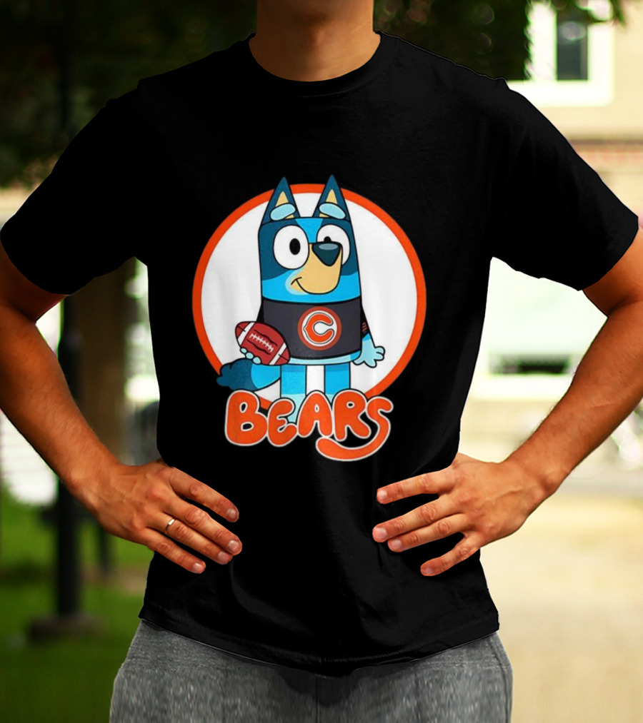 Bluey Bears Football Cartoon Character With C Logo T-Shirt