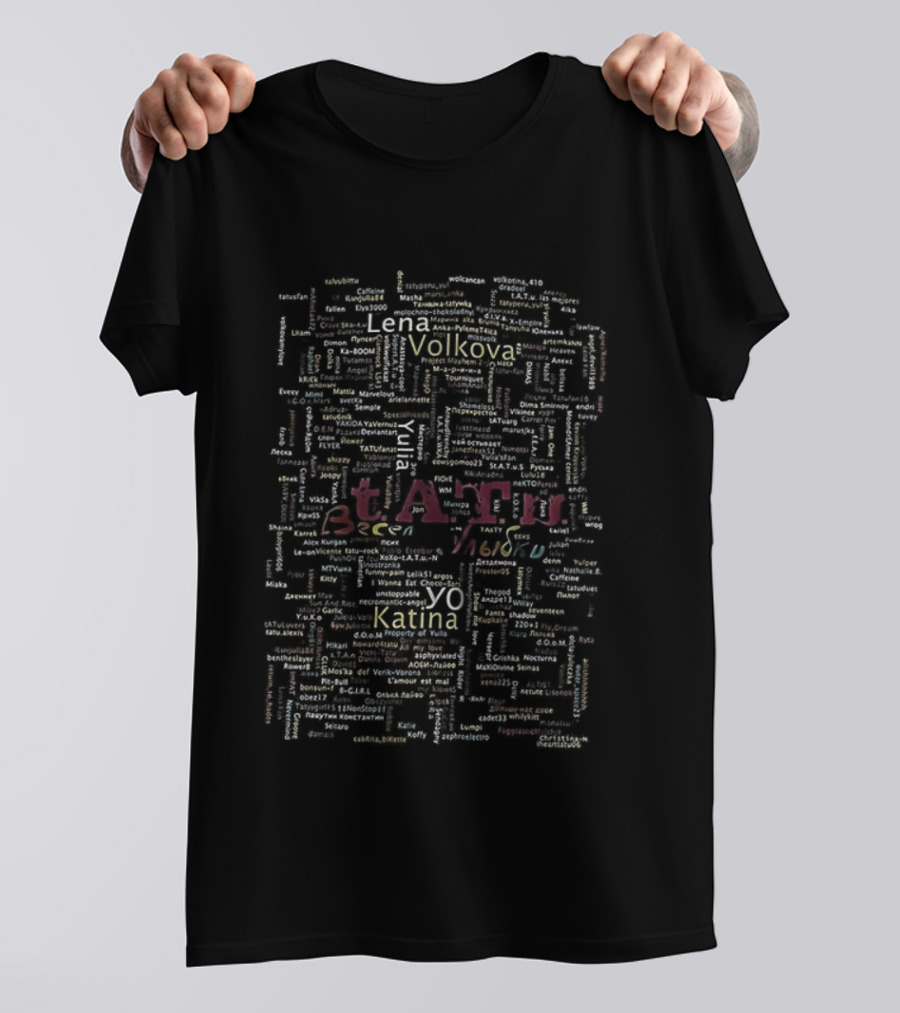 Tatu Tour 2008 World Cities Text Collage T-Shirt