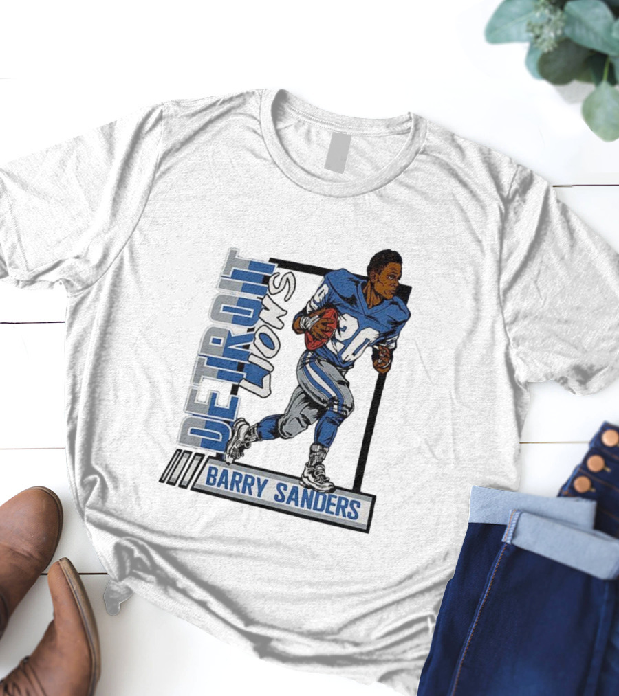 Barry Sanders Detroit Lions 20 Football Caricature T-Shirt