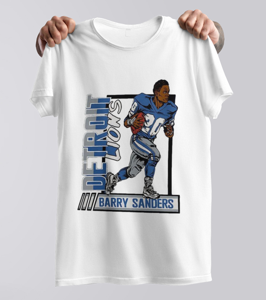 Barry Sanders Detroit Lions 20 Football Caricature T-Shirt