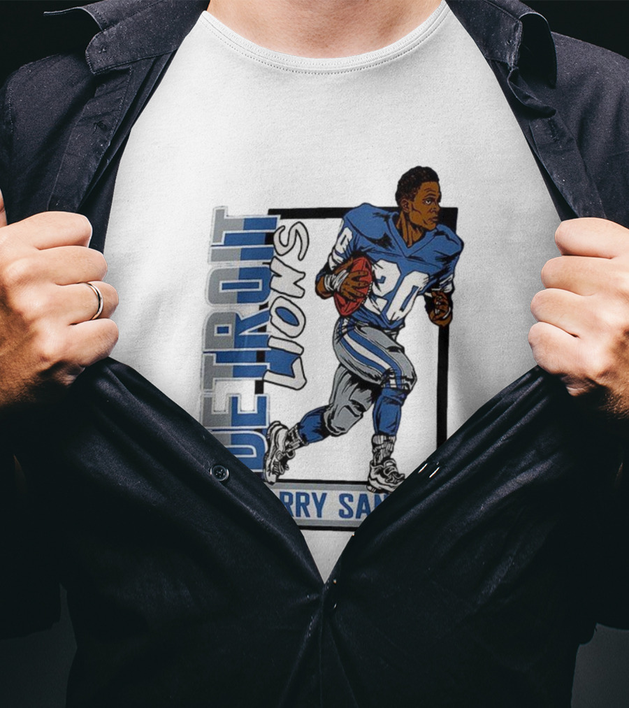 Barry Sanders Detroit Lions 20 Football Caricature T-Shirt