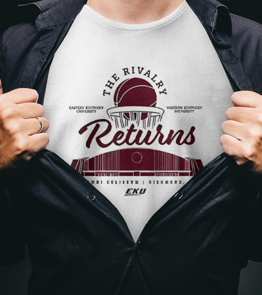 Eastern Kentucky University Western Kentucky University The Rivalry Returns Alumni Coliseum Richmond KY T-Shirt