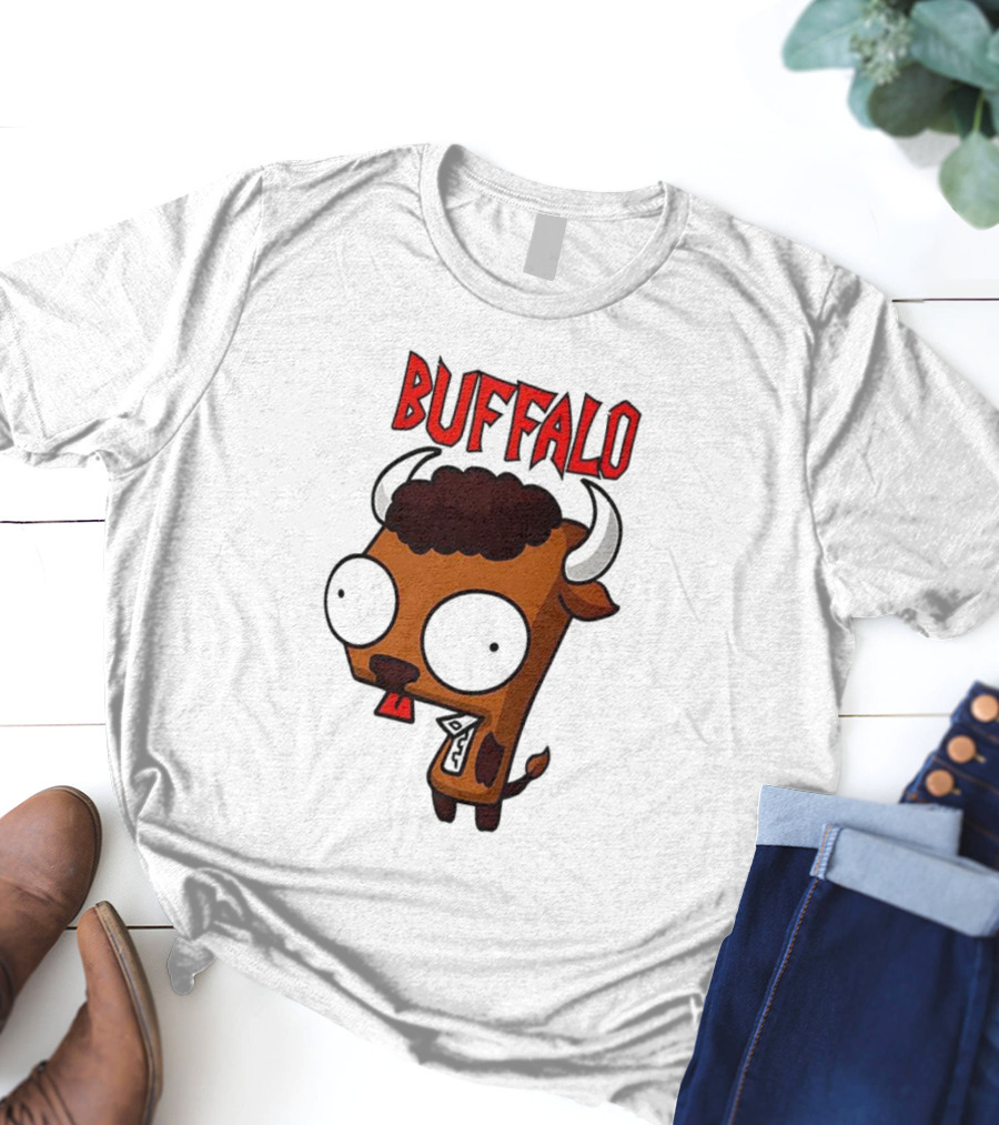 Buffalo Character With Horns And Big Eyes T-Shirt
