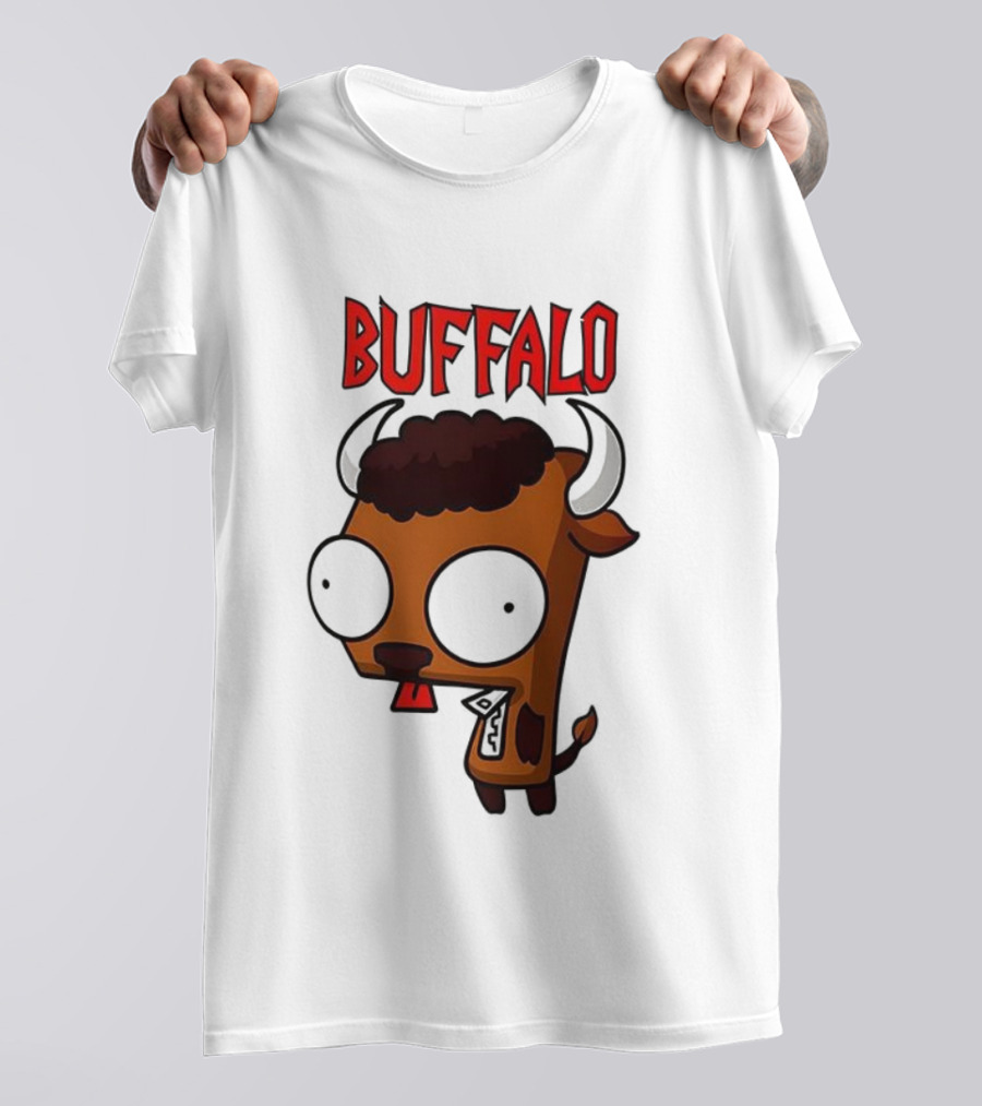 Buffalo Character With Horns And Big Eyes T-Shirt