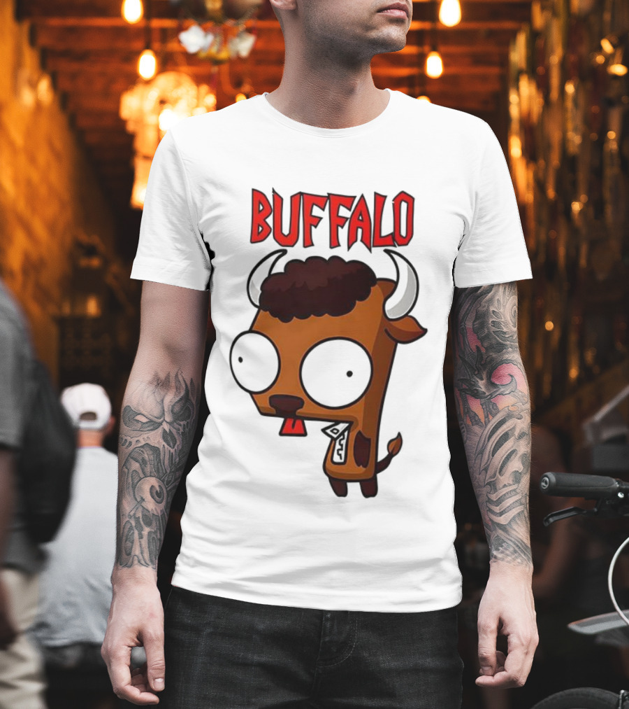 Buffalo Character With Horns And Big Eyes T-Shirt
