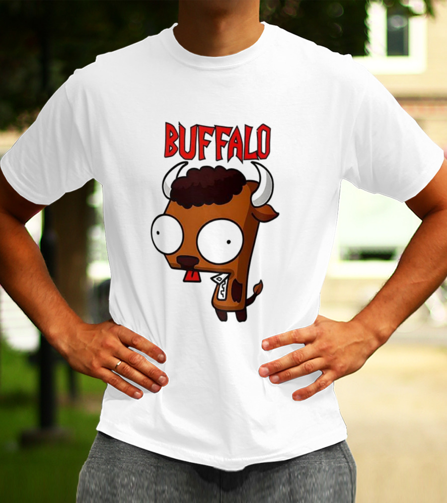 Buffalo Character With Horns And Big Eyes T-Shirt