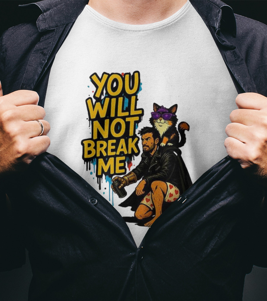 Dungeon Crawler Carl You Will Not Break Me Donut Cat Graffiti Style T-Shirt