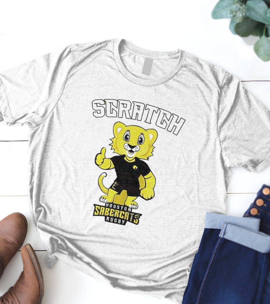 Houston SaberCats Rugby Scratch Mascot T-Shirt
