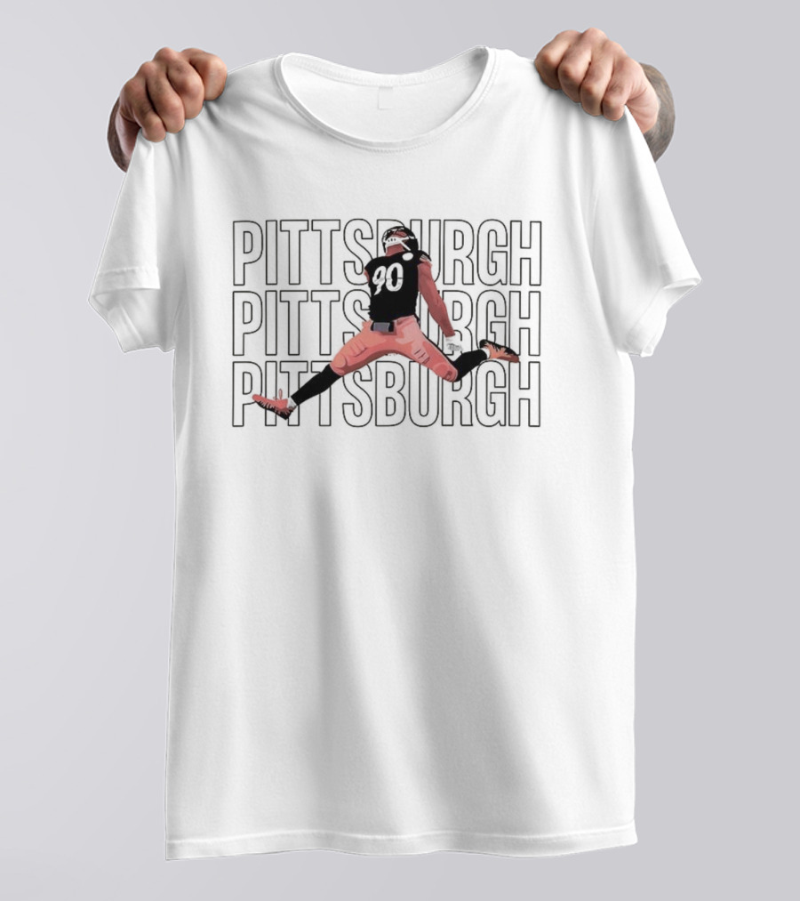 Pittsburgh Steelers TJ Watt Football Victory Jump Celebration T-Shirt