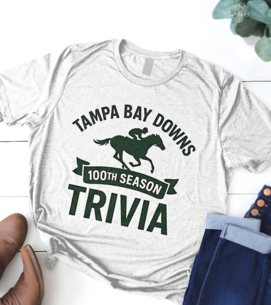 Tampa Bay Downs 100th Season Trivia Horse Racing 2025 T-Shirt