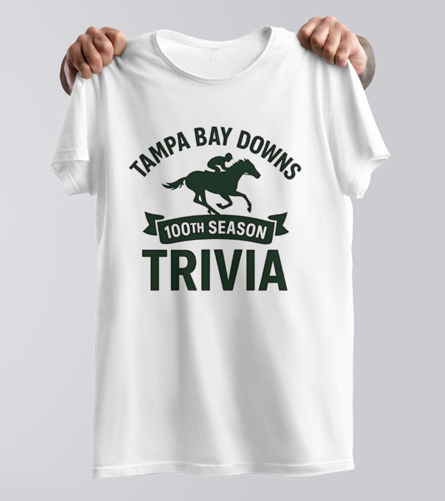 Tampa Bay Downs 100th Season Trivia Horse Racing 2025 T-Shirt