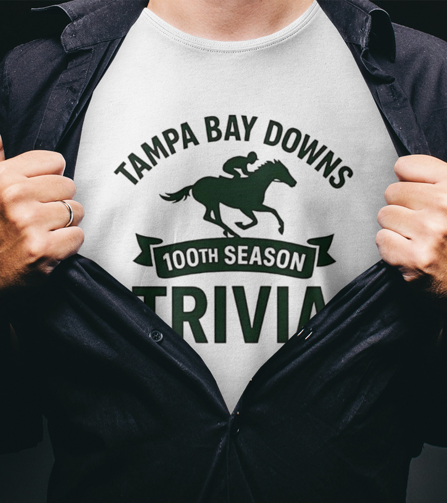 Tampa Bay Downs 100th Season Trivia Horse Racing 2025 T-Shirt