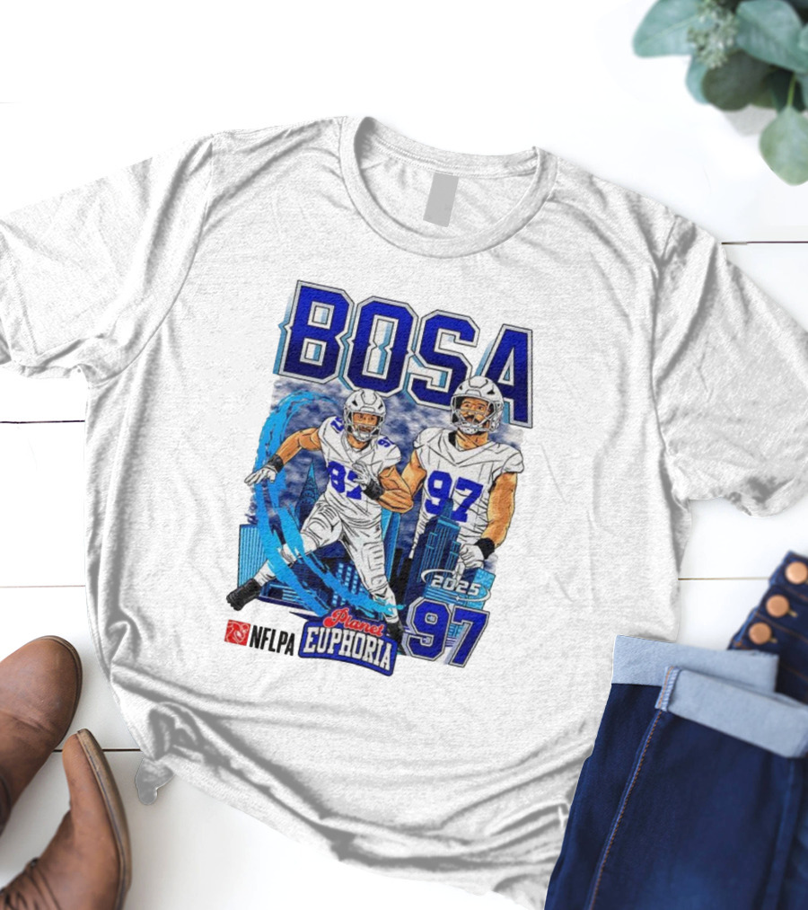 Bosa NFLPA Football 2025 Planet Euphoria Number 97 Skyline T-Shirt