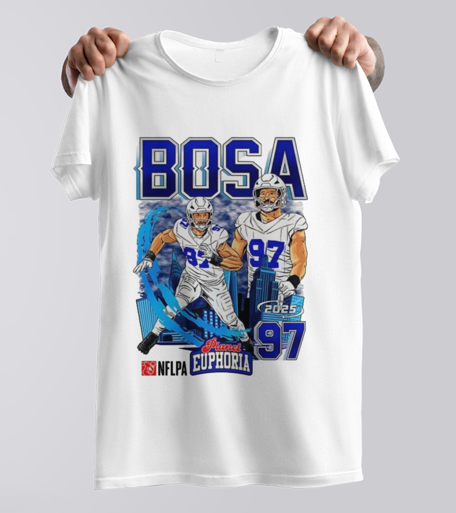 Bosa NFLPA Football 2025 Planet Euphoria Number 97 Skyline T-Shirt