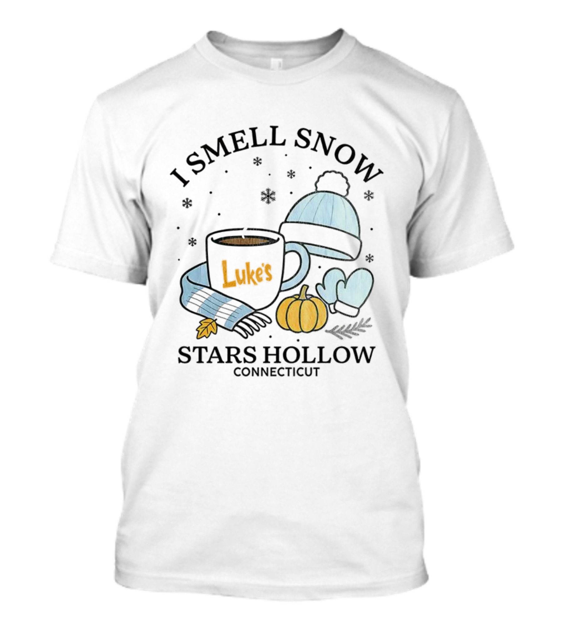I Smell Snow Luke's Stars Hollow Connecticut Christmas Winter Cozy T-Shirt