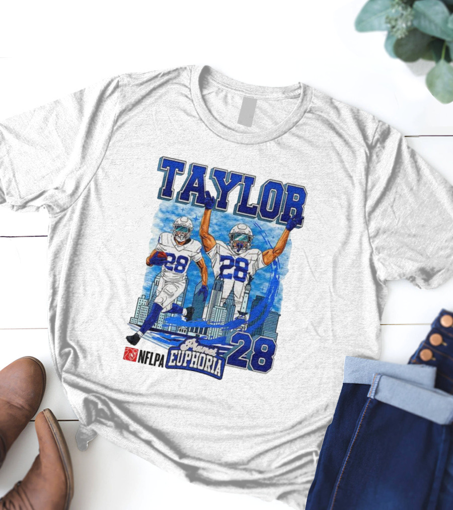 Taylor Indianapolis Planet Euphoria NFLPA Number 28 Skyline T-Shirt