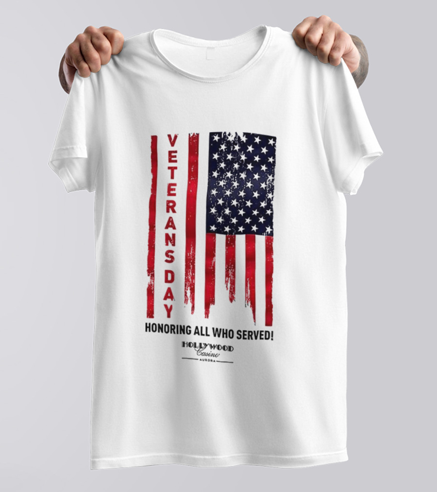Veterans Day Honoring All Who Served Hollywood Flag Stars And Stripes T-Shirt