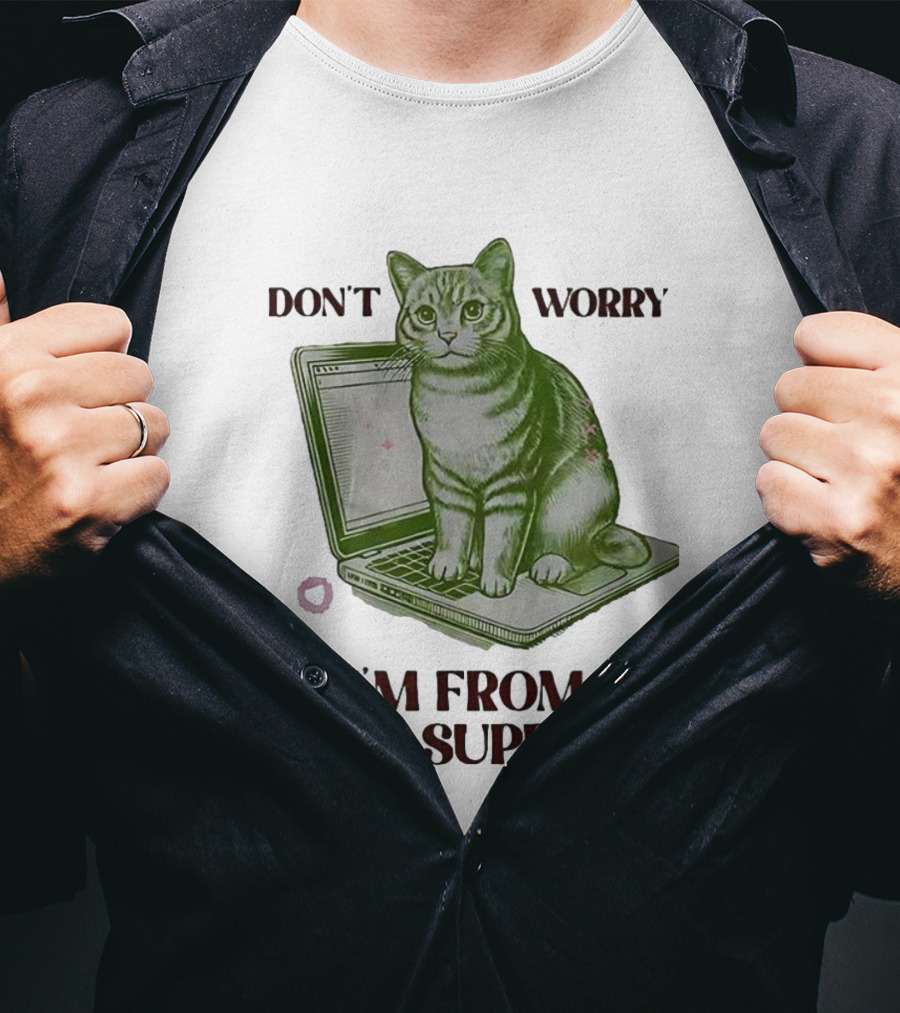 Don't Worry I'm From Tech Support Cat Laptop T-Shirt