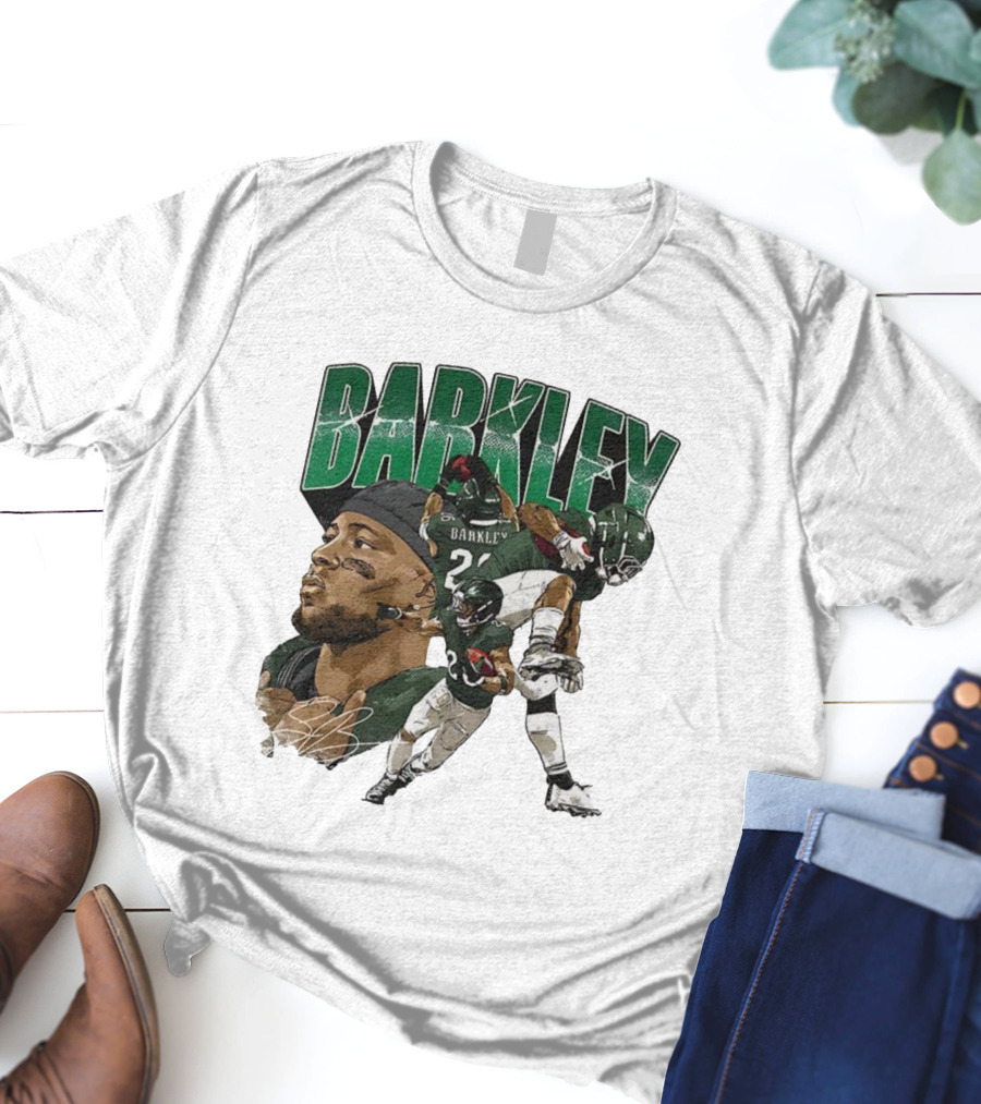 Barkley Saquon Football Player Signature Philadelphia Eagles T-Shirt