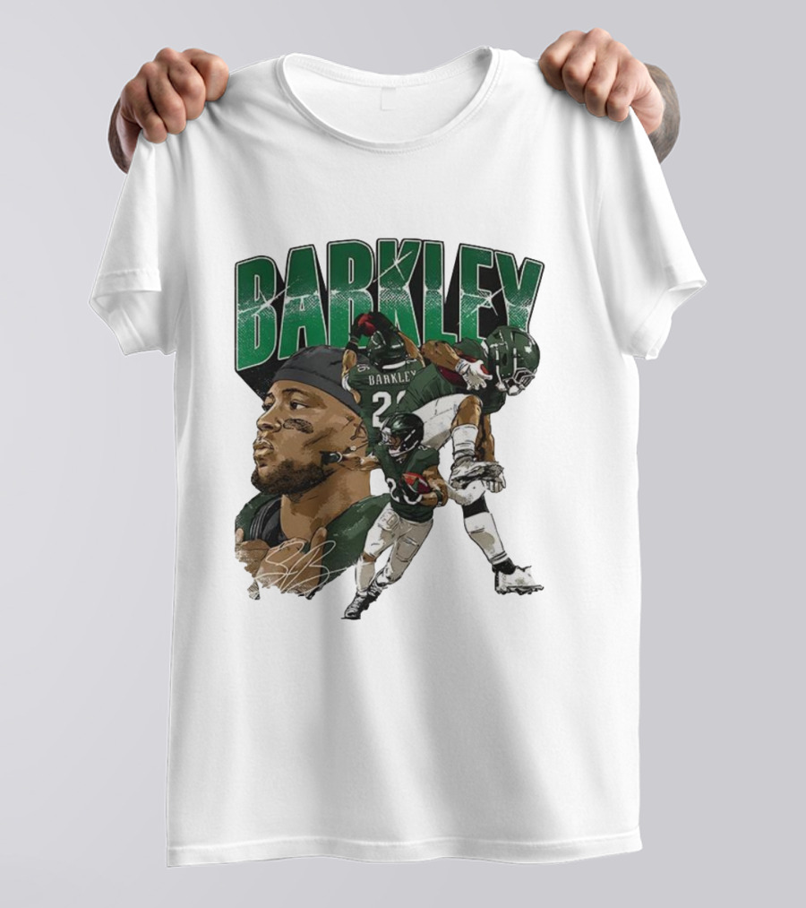Barkley Saquon Football Player Signature Philadelphia Eagles T-Shirt