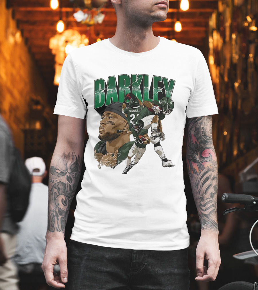 Barkley Saquon Football Player Signature Philadelphia Eagles T-Shirt
