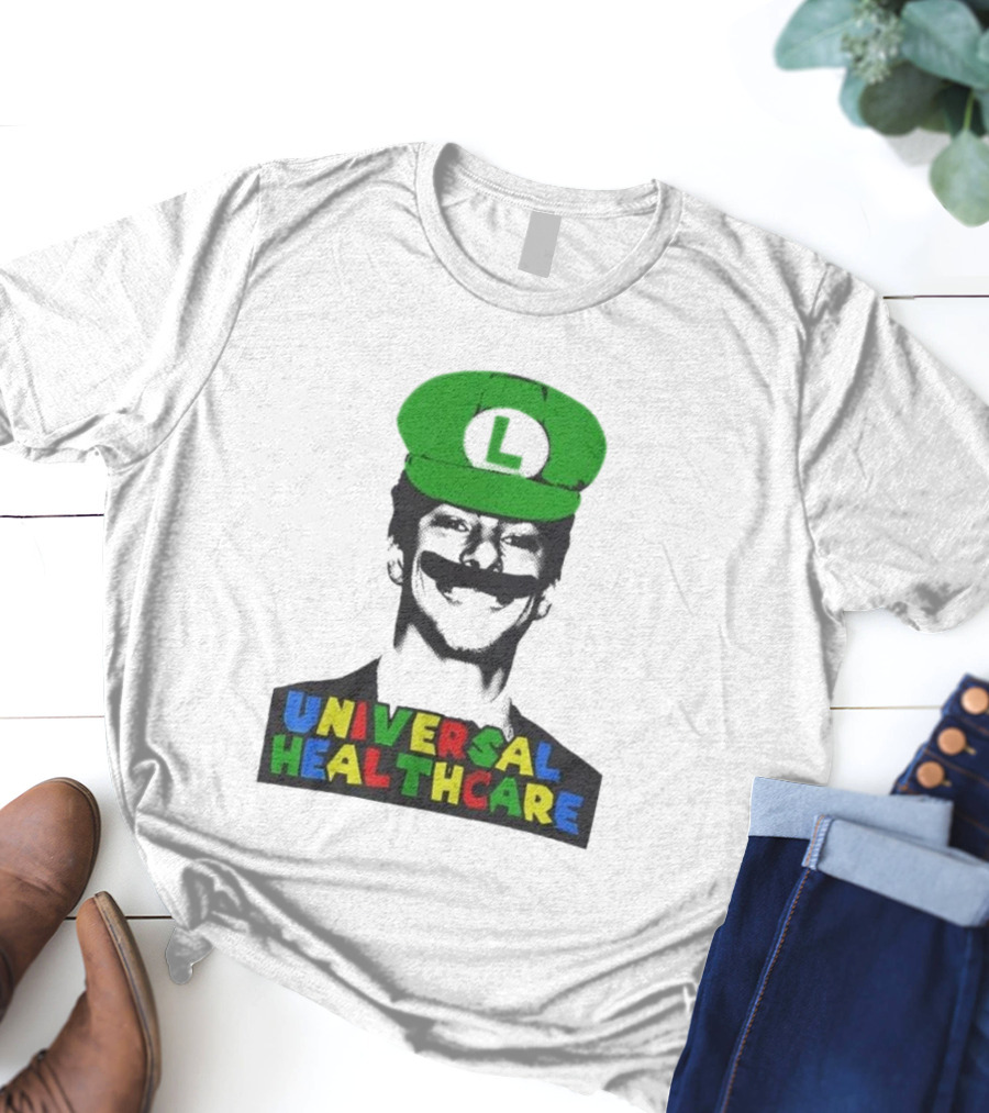 Luigi Mangione Universal Healthcare Mario Bros Green Hat T-Shirt