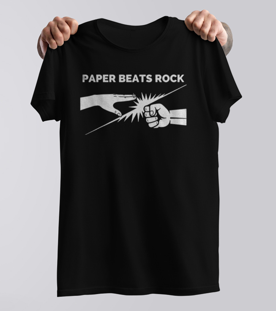 2025 Paper Beats Rock Hand Gesture Symbolism T-Shirt