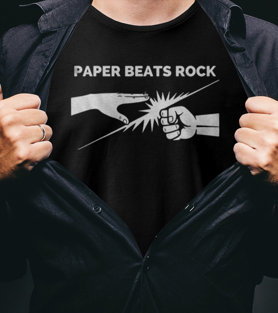2025 Paper Beats Rock Hand Gesture Symbolism T-Shirt