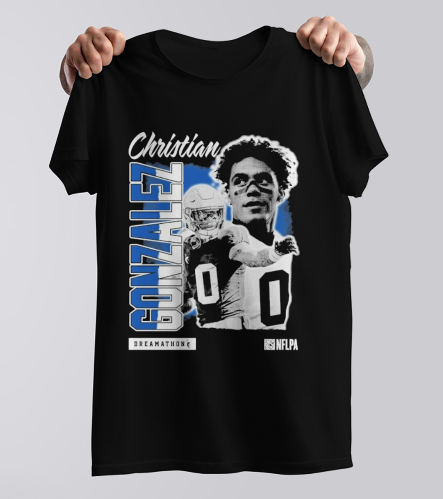 Christian Gonzalez NFLPA Dreamathon Football Athlete T-Shirt