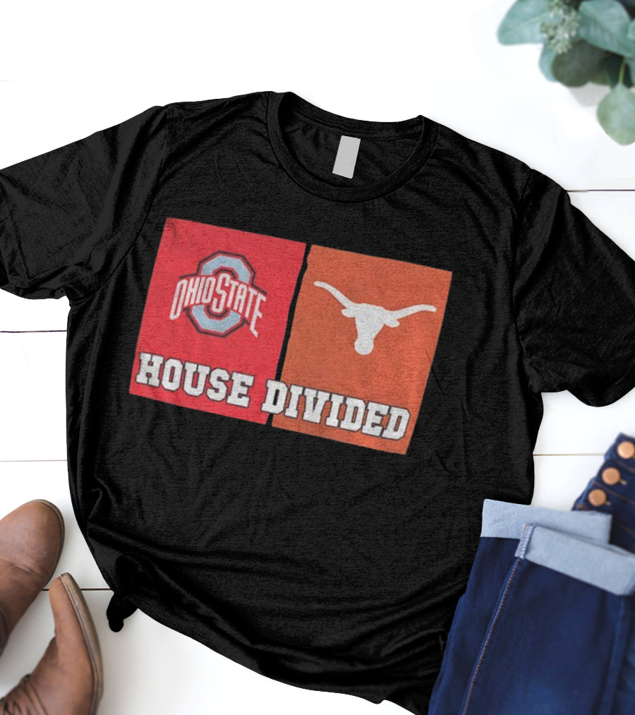 Ohio State Buckeyes Texas Longhorns House Divided T-Shirt