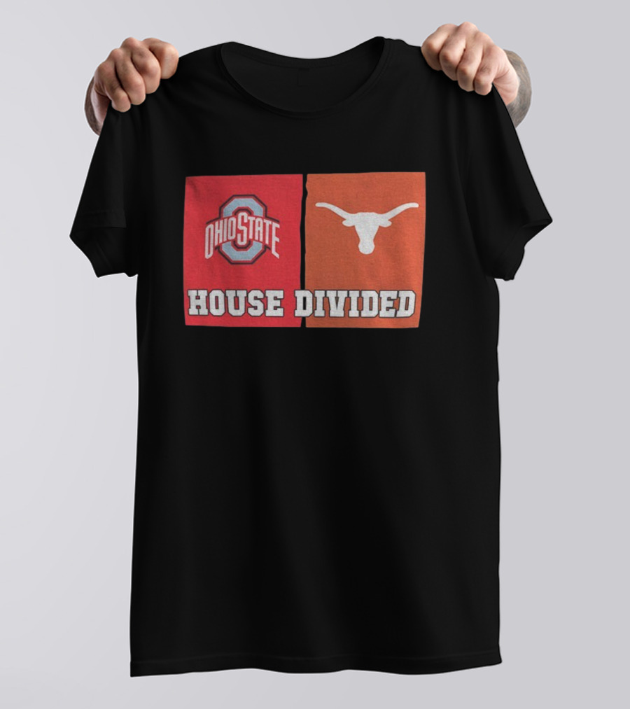 Ohio State Buckeyes Texas Longhorns House Divided T-Shirt