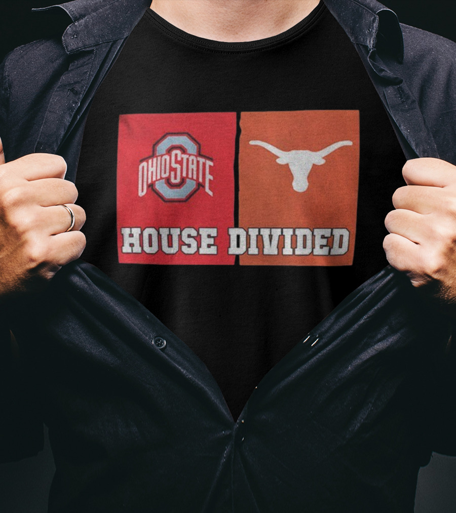Ohio State Buckeyes Texas Longhorns House Divided T-Shirt